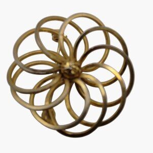 Atomic Age Mid Century Brooch Vintage Costume Jewelry Rare Gold Tone Flower